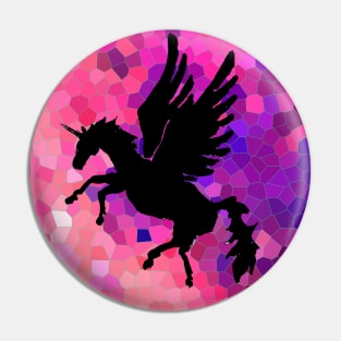 Pink Mosaic Moon Unicorn Pin