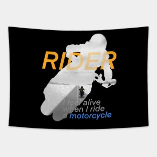 Motorcyclist Tapestry