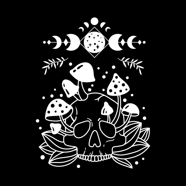 Aesthetic Halloween Skull Lover Moon Creepy Witchy by jodotodesign