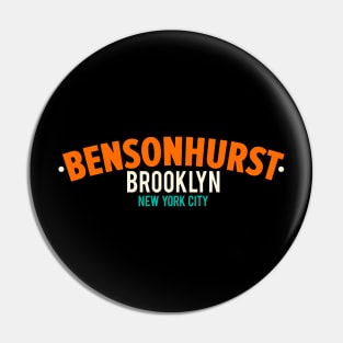 Bensonhurst Brooklyn NYC - Clean Minimalistic Logo Design Pin