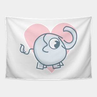 Cute Elephant Heart Tapestry