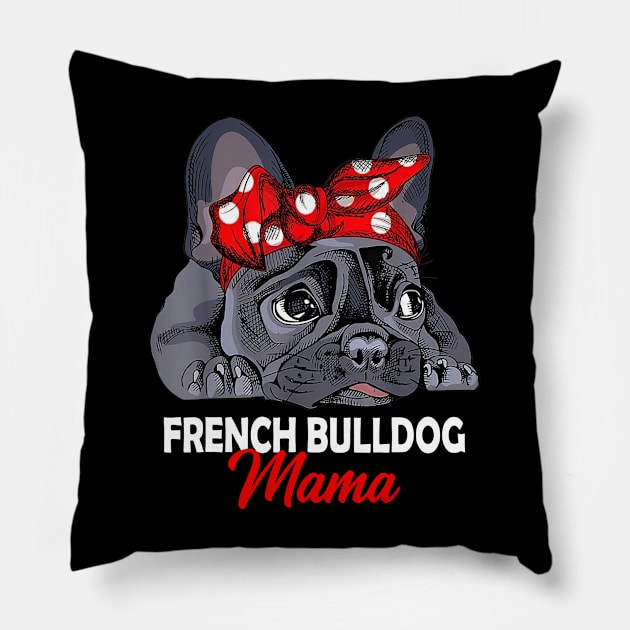 Frenchie Mama Cute French Bulldog Dog Mom Mother's Day Pillow by TATTOO project