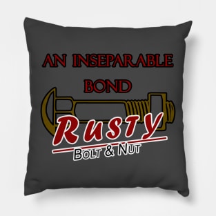 Inseparable bond, bolt and nut, rusty (1) Pillow