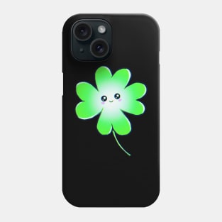 Green Happy Smiley Four Leaf Clover Phone Case