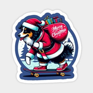 Christmas Black Tri Aussie Magnet