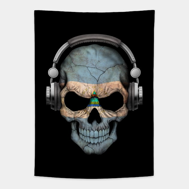 Dark Skull Deejay with Nicaraguan Flag Tapestry by jeffbartels