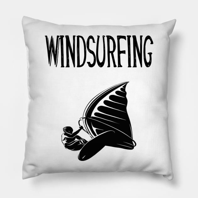 Windsurfing in black Pillow by Made the Cut