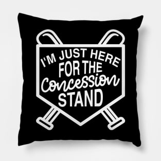 I'm Just Here For The Concession Stand Baseball Softball Cute Funny Pillow