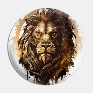 Lion Portrait Animal Painting Wildlife Outdoors Adventure Pin