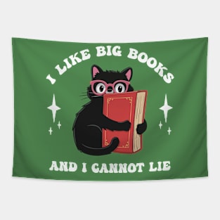 i like big books and i cannot lie - funny black cat Tapestry