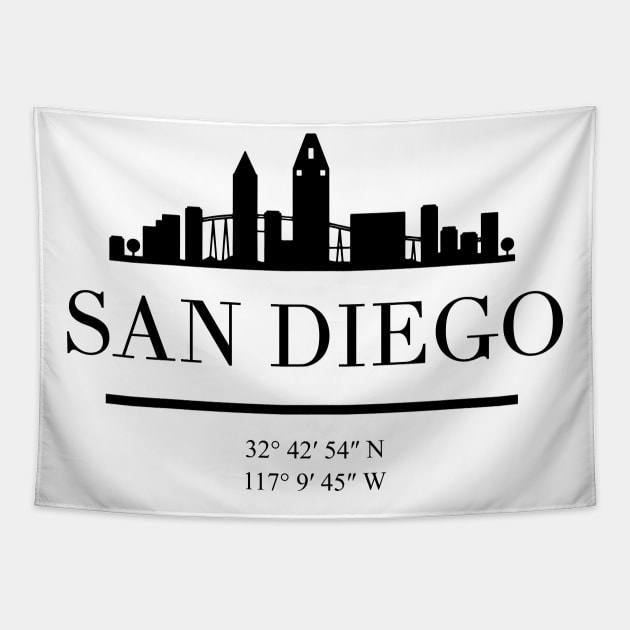 deificusArt San Diego California Skyline Map Art T-Shirt