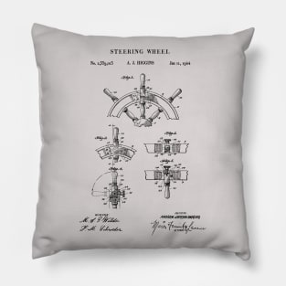 Ship Steering Wheel Patent Print 1944 Pillow