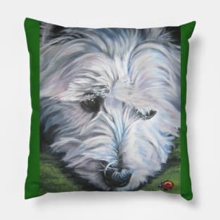 West Highland Terrier Fine Art Painting Pillow