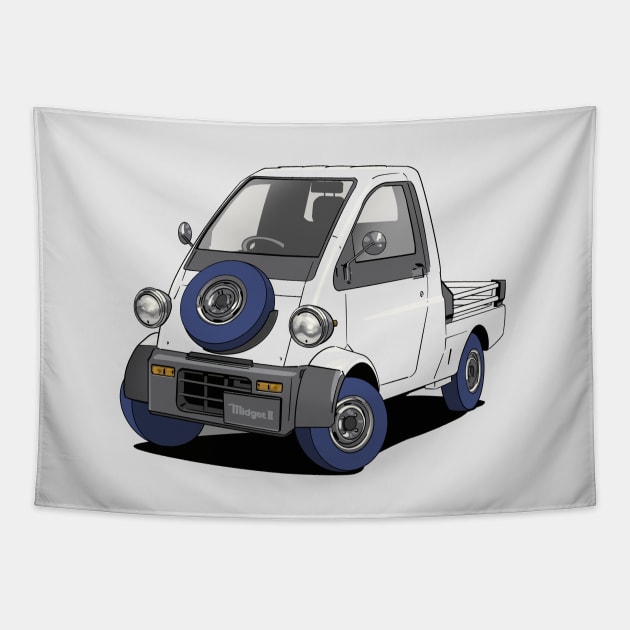 Daihatsu Midget 2 white kei car mini truck Tapestry by Webazoot