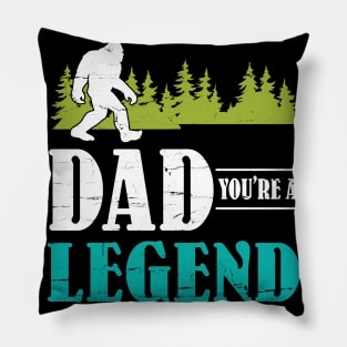 Dad Bigfoot You're A Legend Happy Father Parent Summer Independence Summer Day Vintage Retro Pillow