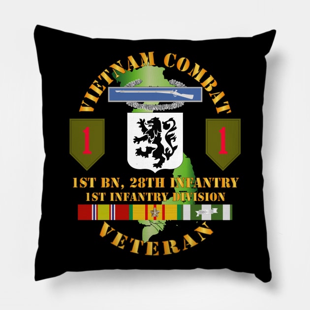 Vietnam Combat Infantry Veteran w 1st Bn 28th Inf 1st Inf Div SSI Pillow by twix123844