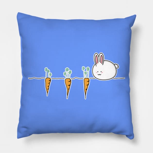 Cute Kawaii Rabbit and Carrots Pillow by freeves