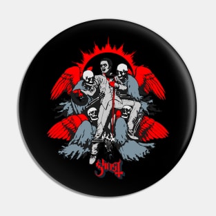 Ghost Retro Style Red Pin