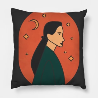 Minimal Woman Portrait 1 Pillow