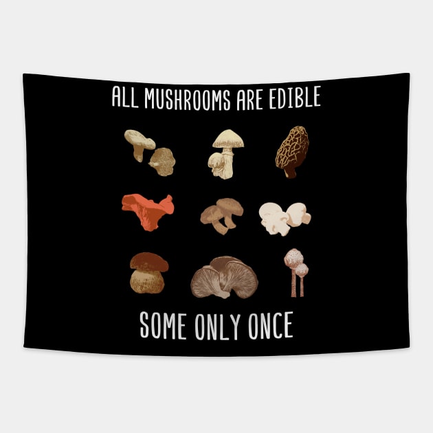 Mushroom Hunter print I Poisonous Mushrooms and Fungi Tapestry by biNutz