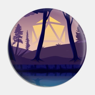 Forest Lake Blue Hour Sunset D20 Dice Sun Lake Pin