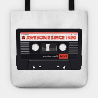 Classic Cassette Tape Mixtape - Awesome Since 1980 Birthday Gift Tote