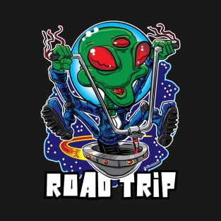 Road Trip Alien UFO with Handlebars T-Shirt