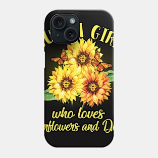 Just A Girl Who Loves Sunflowers And Dogs Phone Case