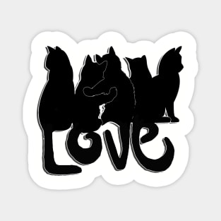 Cat Lover Design, Cute Kitty Graphic Design Love Magnet