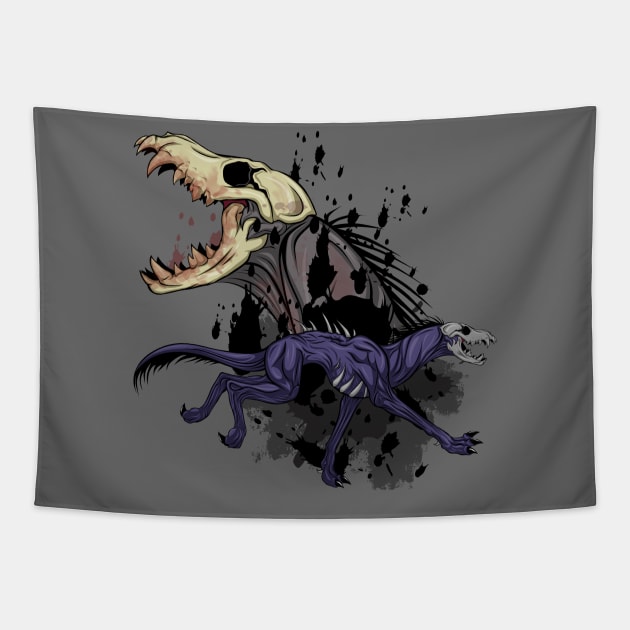 Dashing Skull Monster Tapestry by SakuraDragon