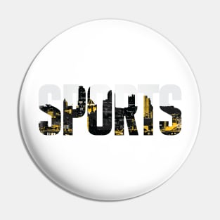 Pittsburgh Sports Black and Yellow Skyline Pin