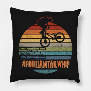 footjamtailwhip - bike TRIAL Streettrials sunset Pillow