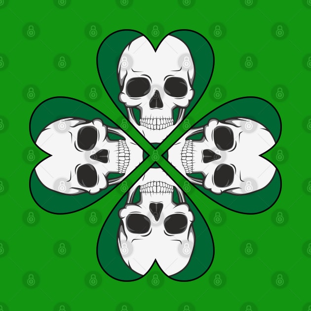 Skull four leaf heart clover birthday gift shirt 1 by KAOZ