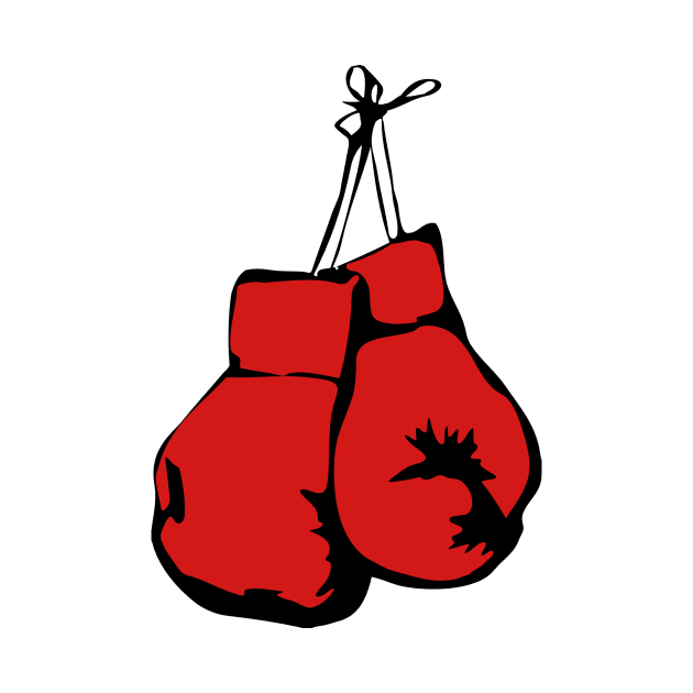 Red Hanging Boxing Gloves by AustralianMate