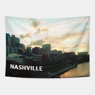 Cool sunset photography of Nashville Tennessee skyline sunset sky USA city break Tapestry