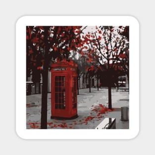 Red Phone Booths I London Street Nostalgia Magnet