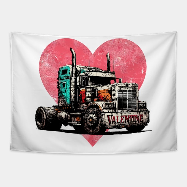 Valentine truck Tapestry by Vehicles-Art