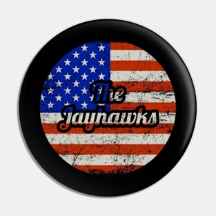 The Jayhawks / USA Flag Vintage Style Pin