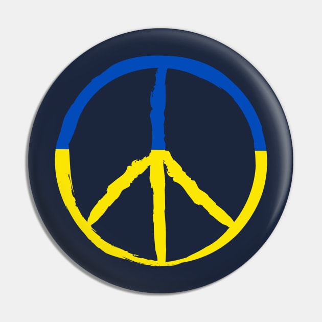 Ukraine Flag Peace Sign Pin by Scar