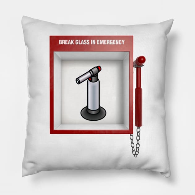 Emergency Crème Brûlée Torch Pillow by hauntedgriffin