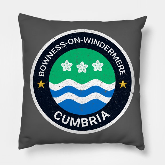 Bowness-on-Windermere - Cumbria Flag Pillow by CumbriaGuru