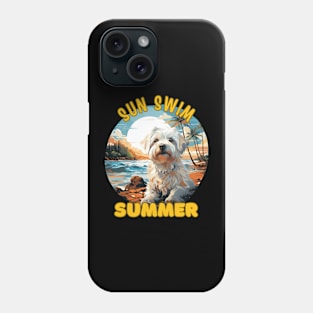 The Maltese Dog's Vacation. Sun Swim Summer. Phone Case