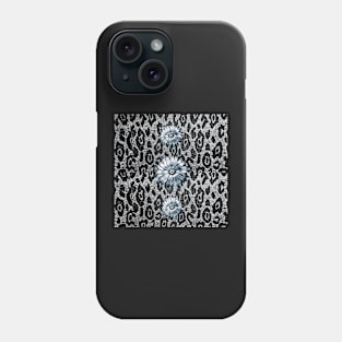 Animal Print Sophisticated Cheetah Black and Silver Phone Case