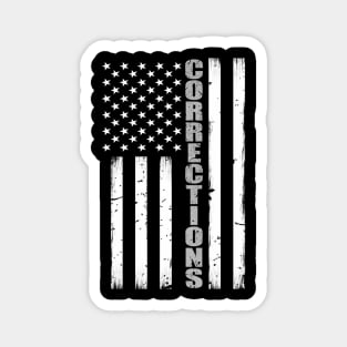 Thin Silver Line Corrections Flag Magnet