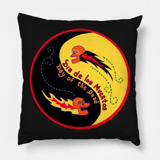 day of the dead ying yang Pillow