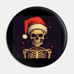 skeleton Santa Pin