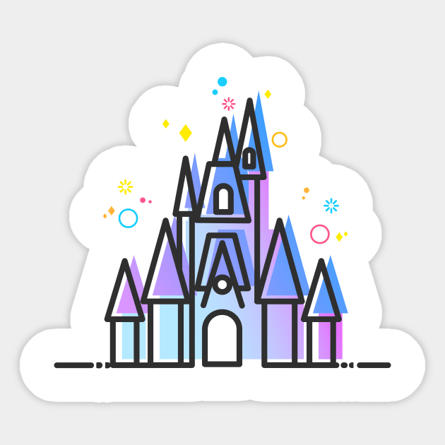 Fairytale Magic Castle Vector Artwork - Disney - Sticker