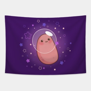 Kawaii Potato Cute Stargazing Anime - Funny Astronaut Tapestry