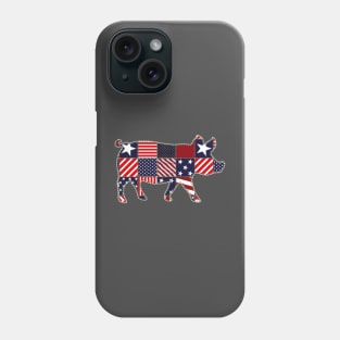 Pig 4th of July Pig Lovers Owner Patchwork American Flag Phone Case