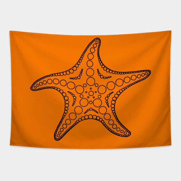 Starfish (black/orange) Tapestry by calenbundalas